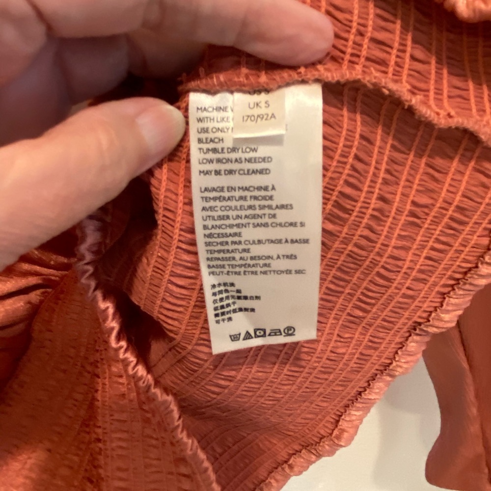 Free People Ladies Long Sleeve Santiago Blouse-Pink Cinnamon - S - Picture 6 of 12